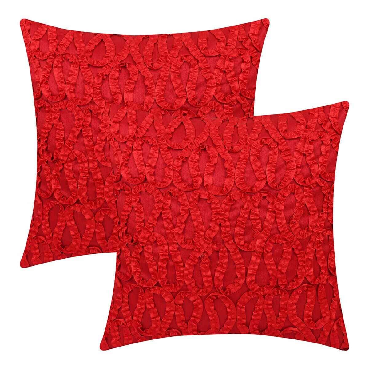 Funda de cojín europeo roja de Navidad (Trabajo de cinta,