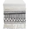 Runner de Mesa con Textura Tribal Boho en Color Marfil con
