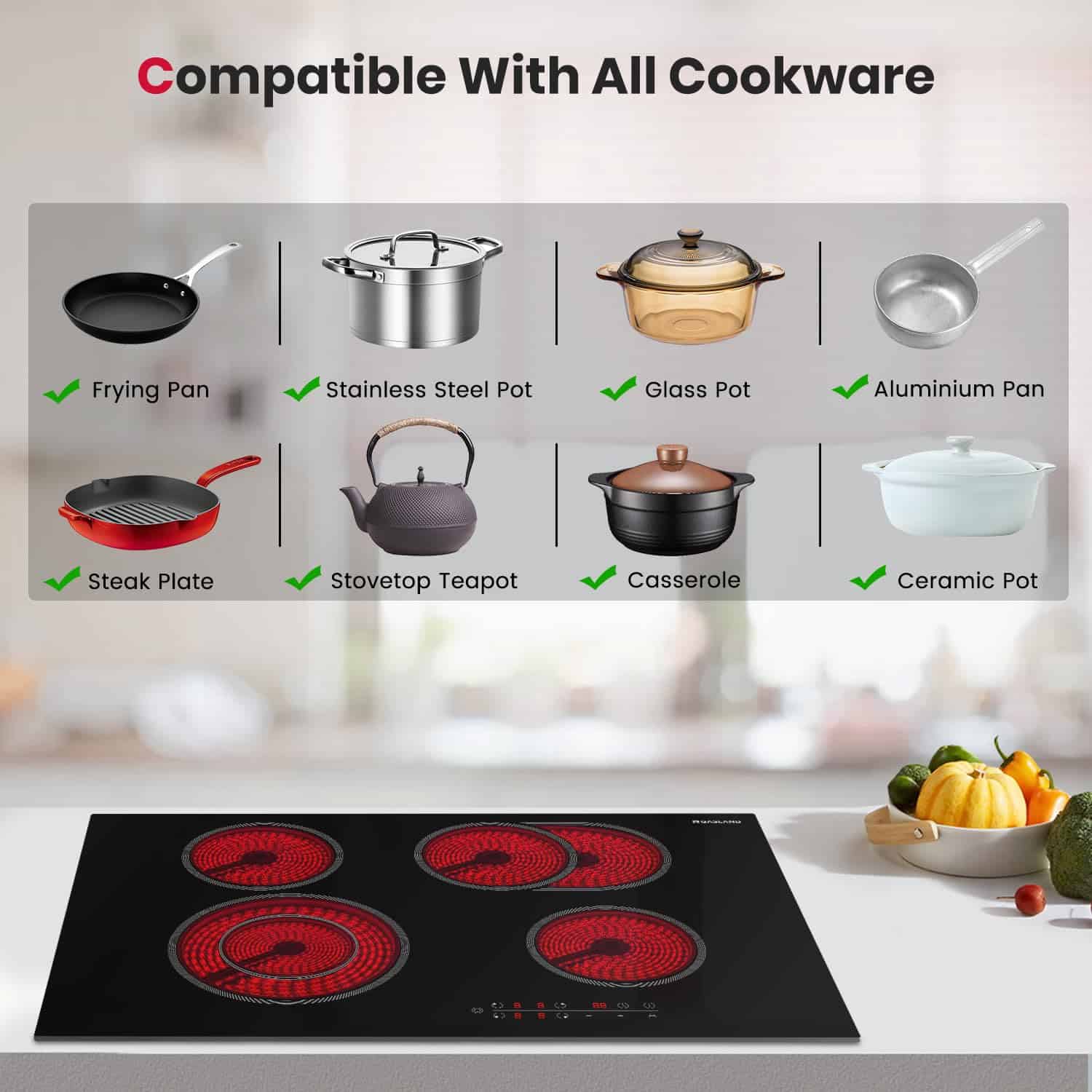 GASLAND Chef Electric Cooktop 30 Inch, Electric Radiant - Imagen 8