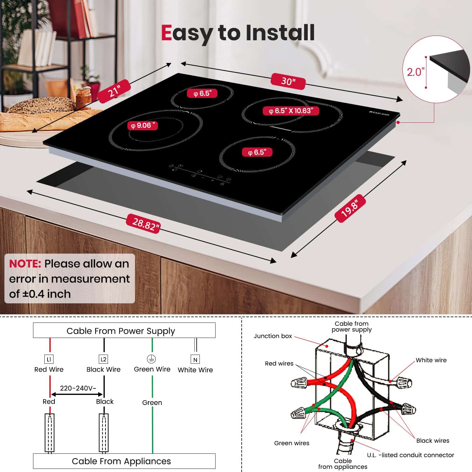GASLAND Chef Electric Cooktop 30 Inch, Electric Radiant - Imagen 5