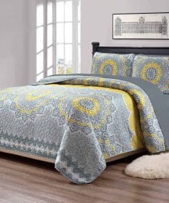 Colcha Acolchada de 7 Piezas para Cama King Size con Juego