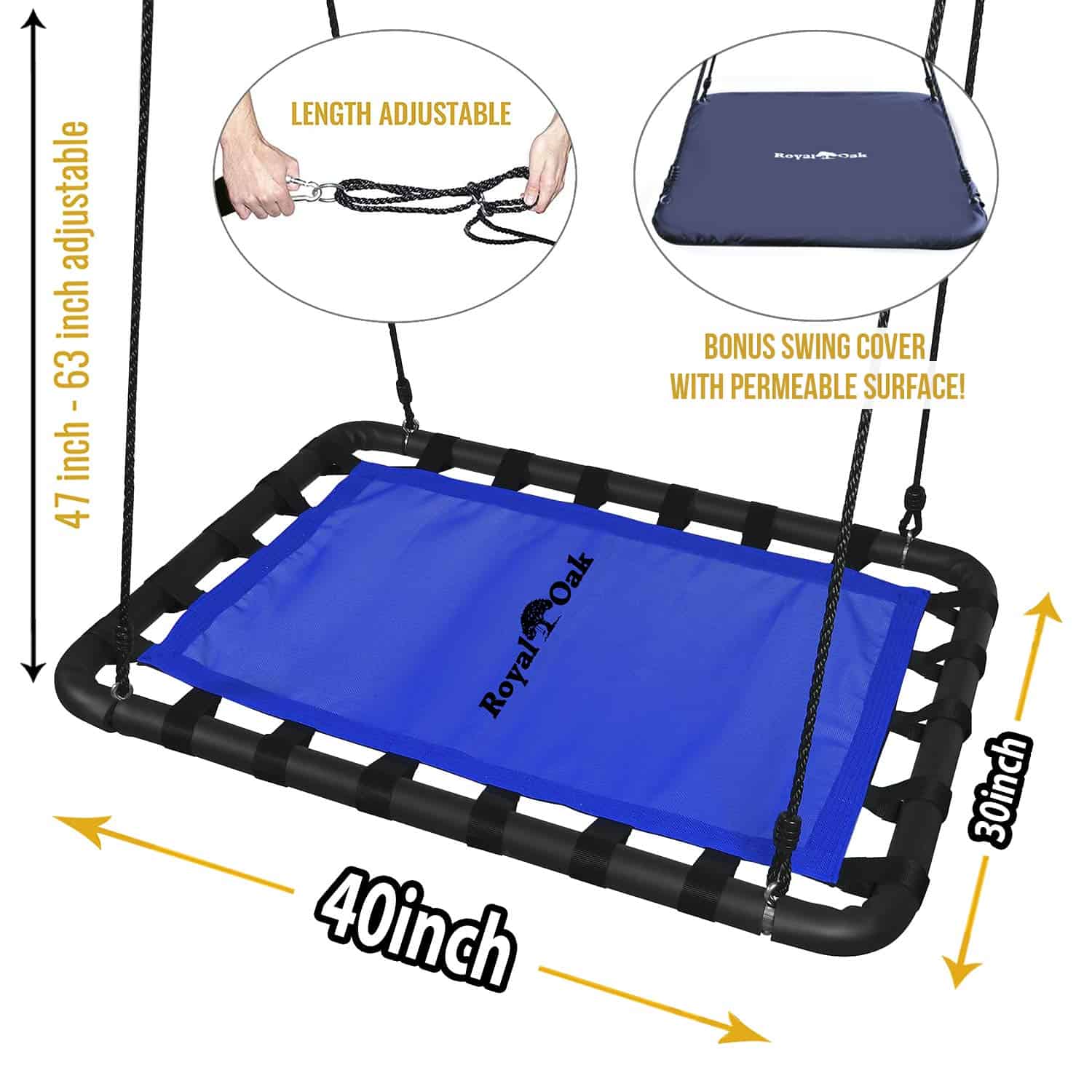 Columpio Plataforma Gigante, Capacidad de Peso de 700 lb, - Imagen 4