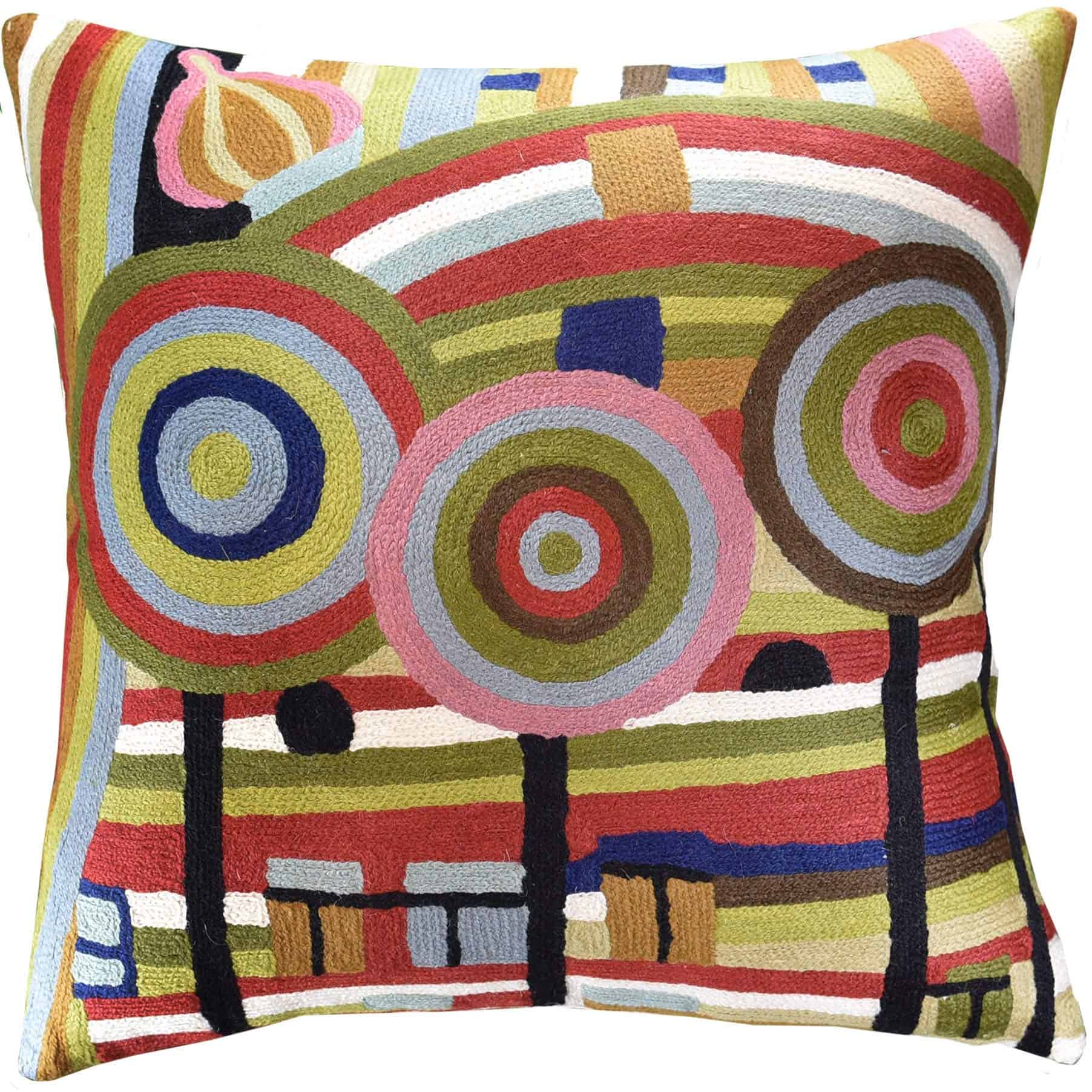 Funda de almohada moderna Kashmir Designs Hundertwasser