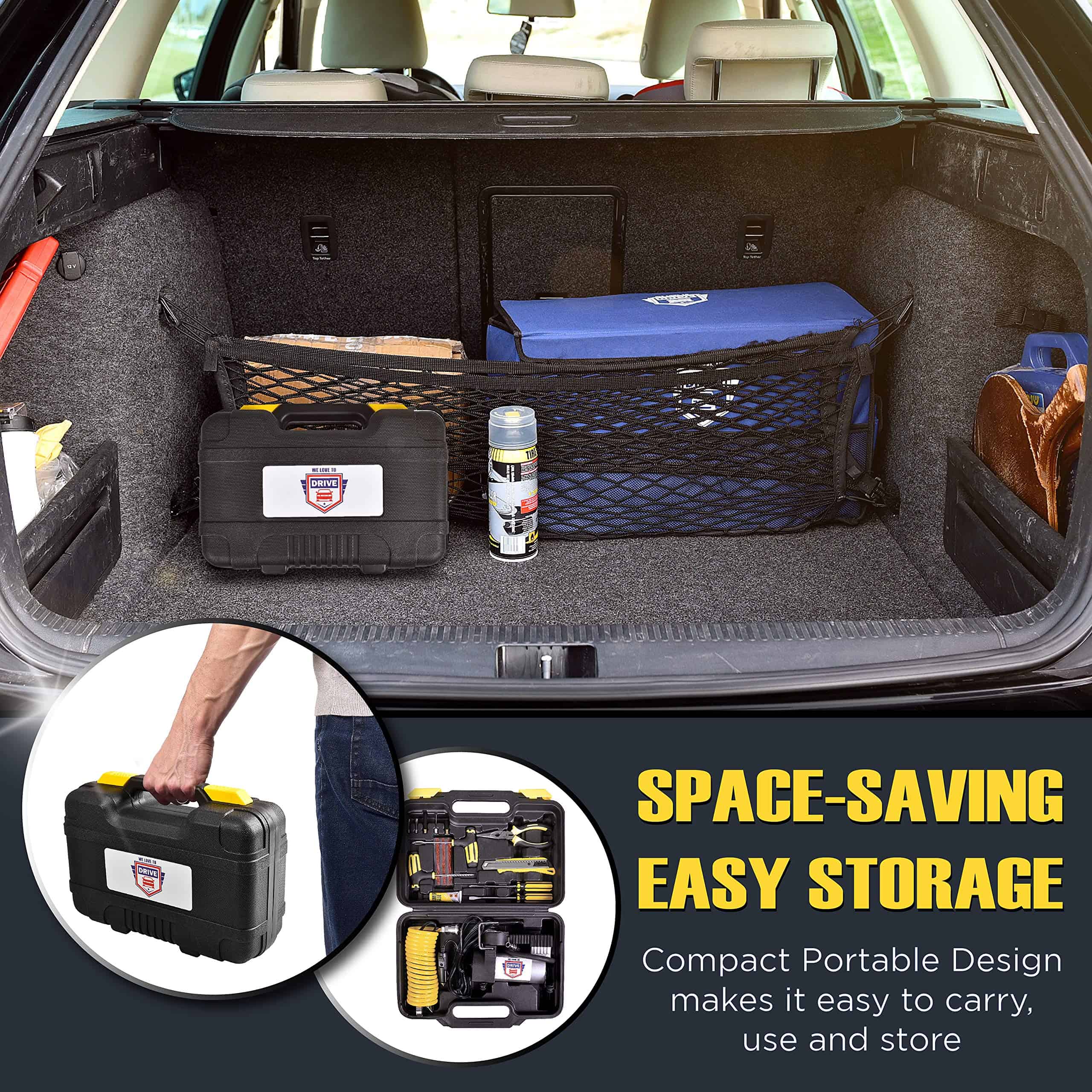 Inflador de neumáticos Compresor de aire portátil con kit - Imagen 9