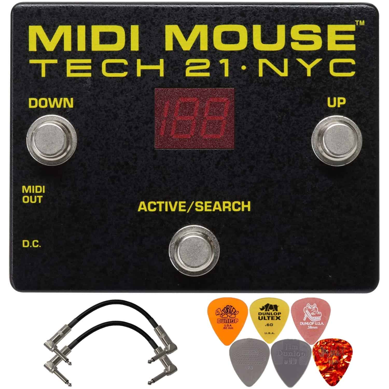 Tech 21 MM1 MIDI Mouse Bundle con 2 Cables de Parche y 6