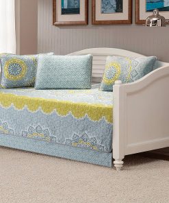 Juego de 5 piezas para cama de día con cubrecama acolchado