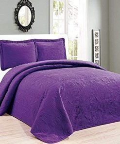 Elegante Casa Hermoso Juego de Colcha de Rayas Florales en