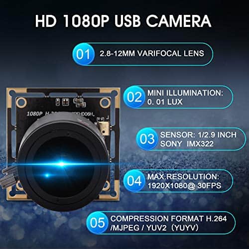 Cámara USB 2MP Full HD 1080P 30fps Cámara USB con Lente - Imagen 9