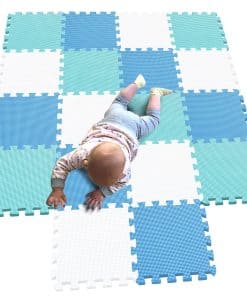 MQIAOHAM� 18 Piezas Tapetes de Juego de -Blanco Azul Verde