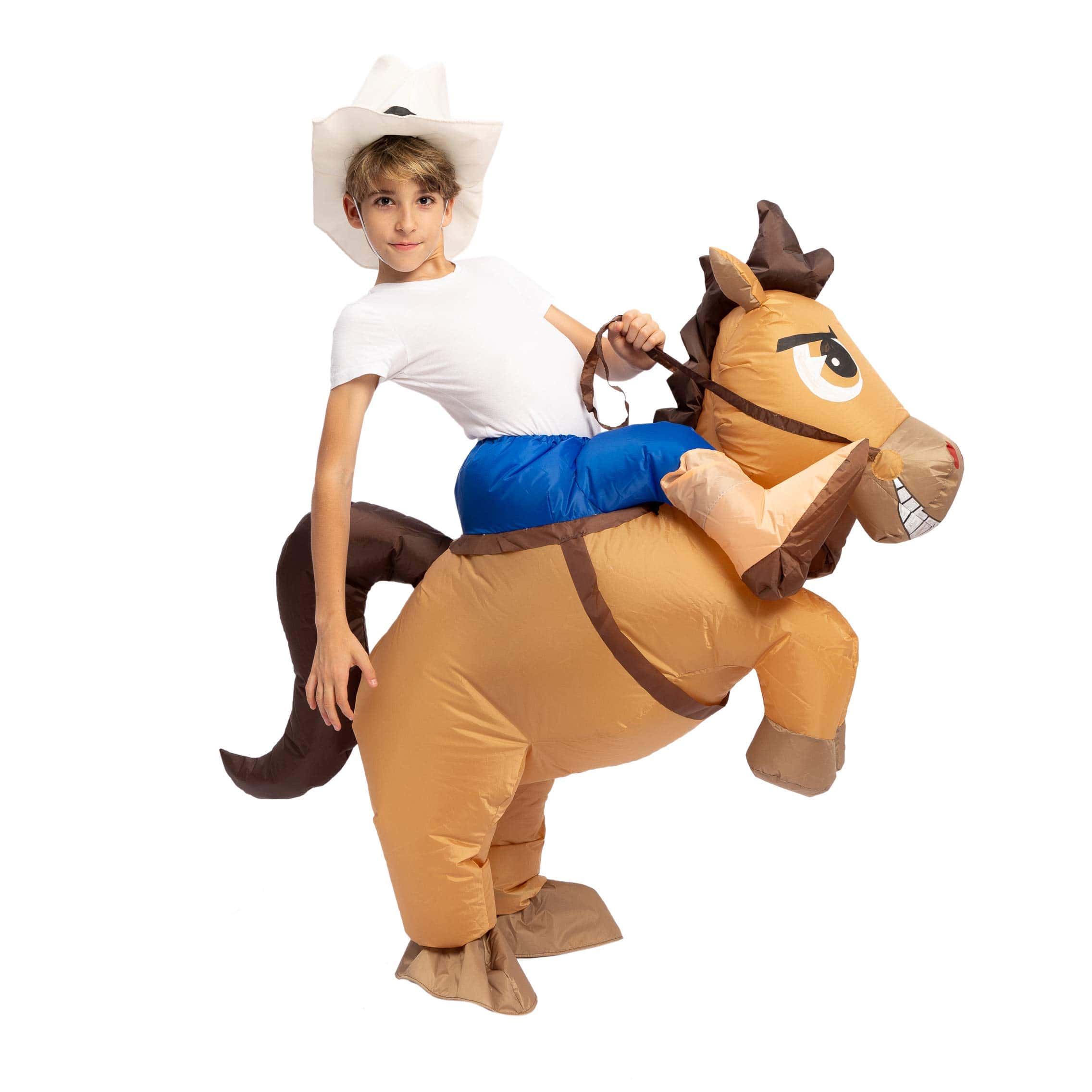 Disfraz de Vaquero Montando un Caballo Inflable - Imagen 5
