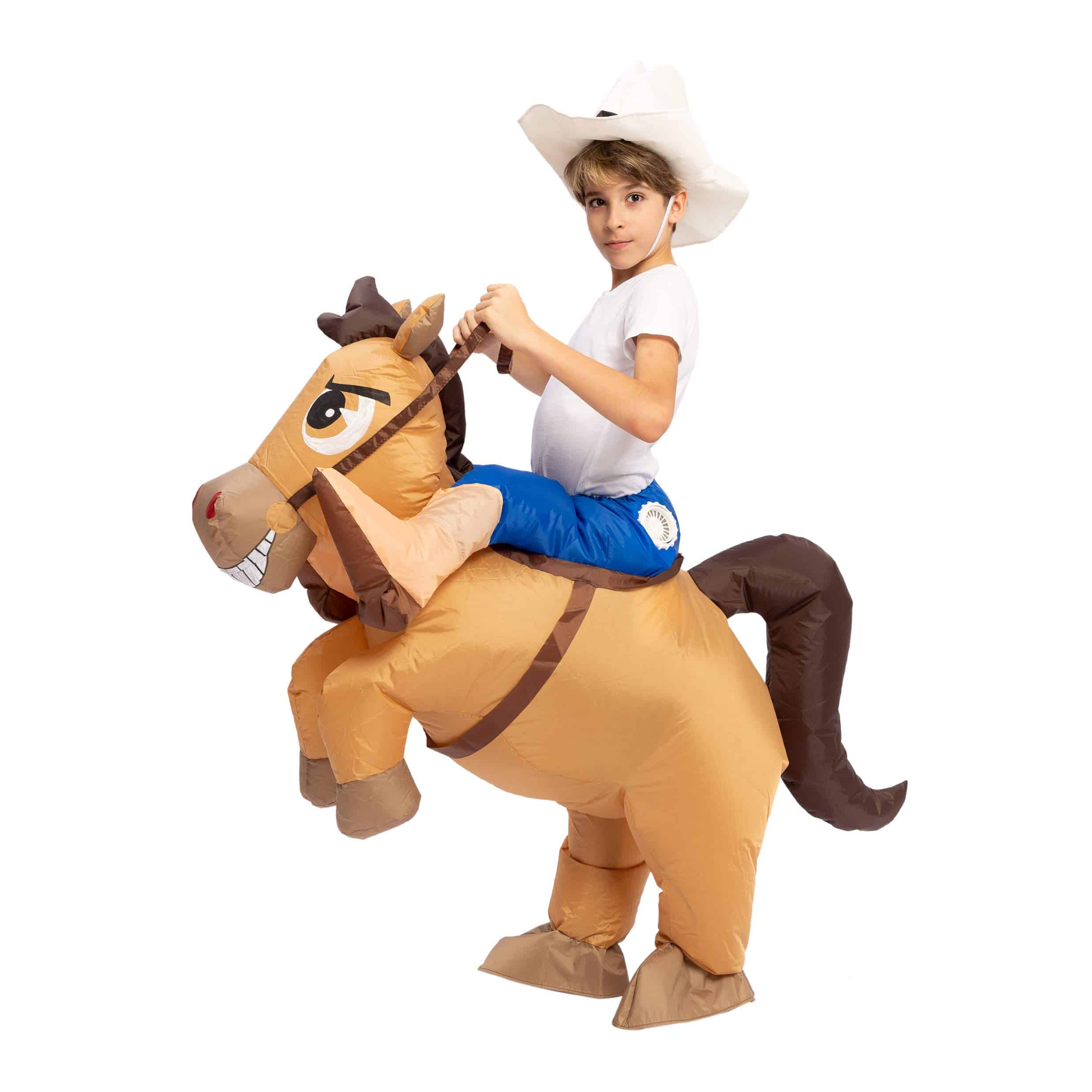 Disfraz de Vaquero Montando un Caballo Inflable - Imagen 4
