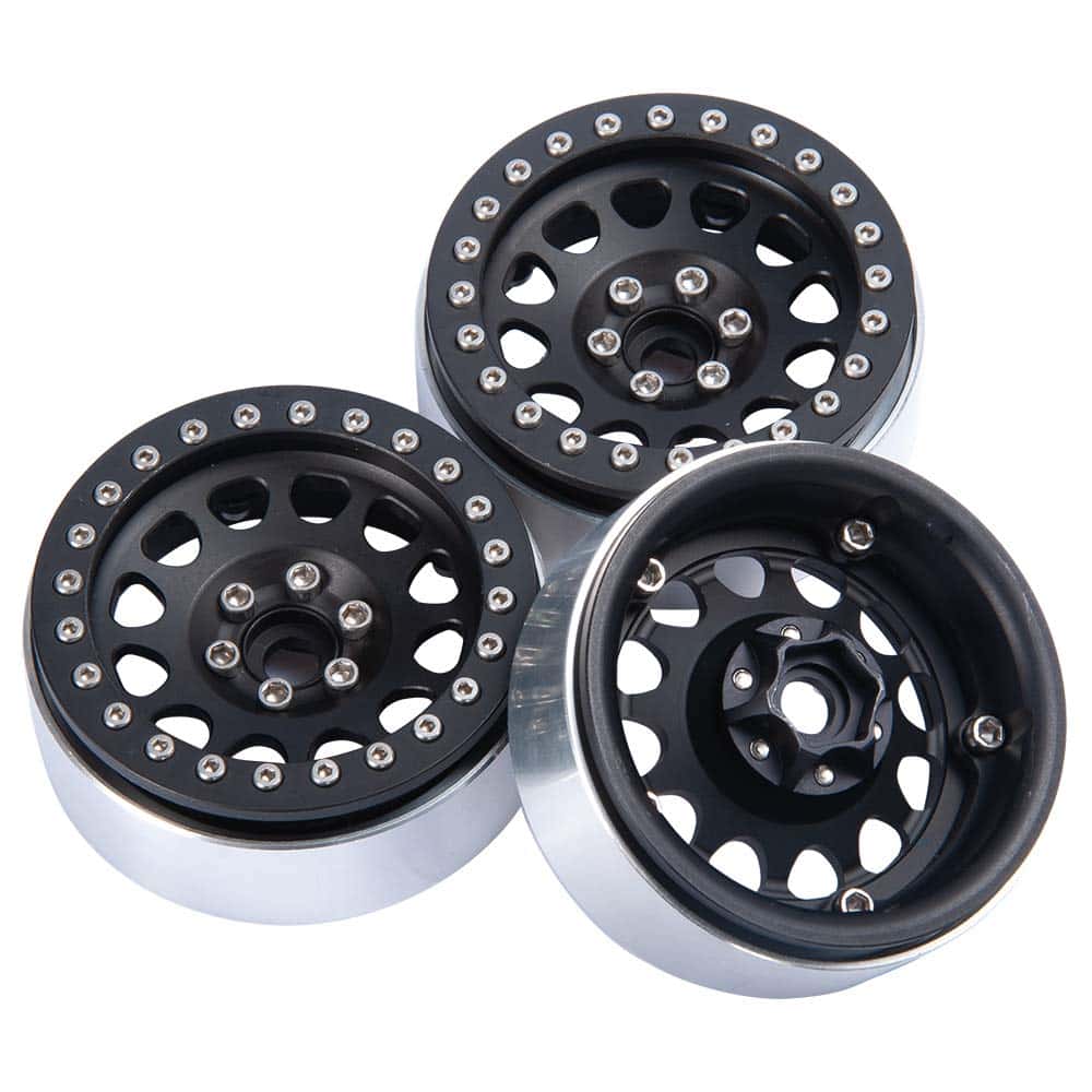 RCLIONS 4PCS Llantas de Aleación de Aluminio 2.2" Beadlock