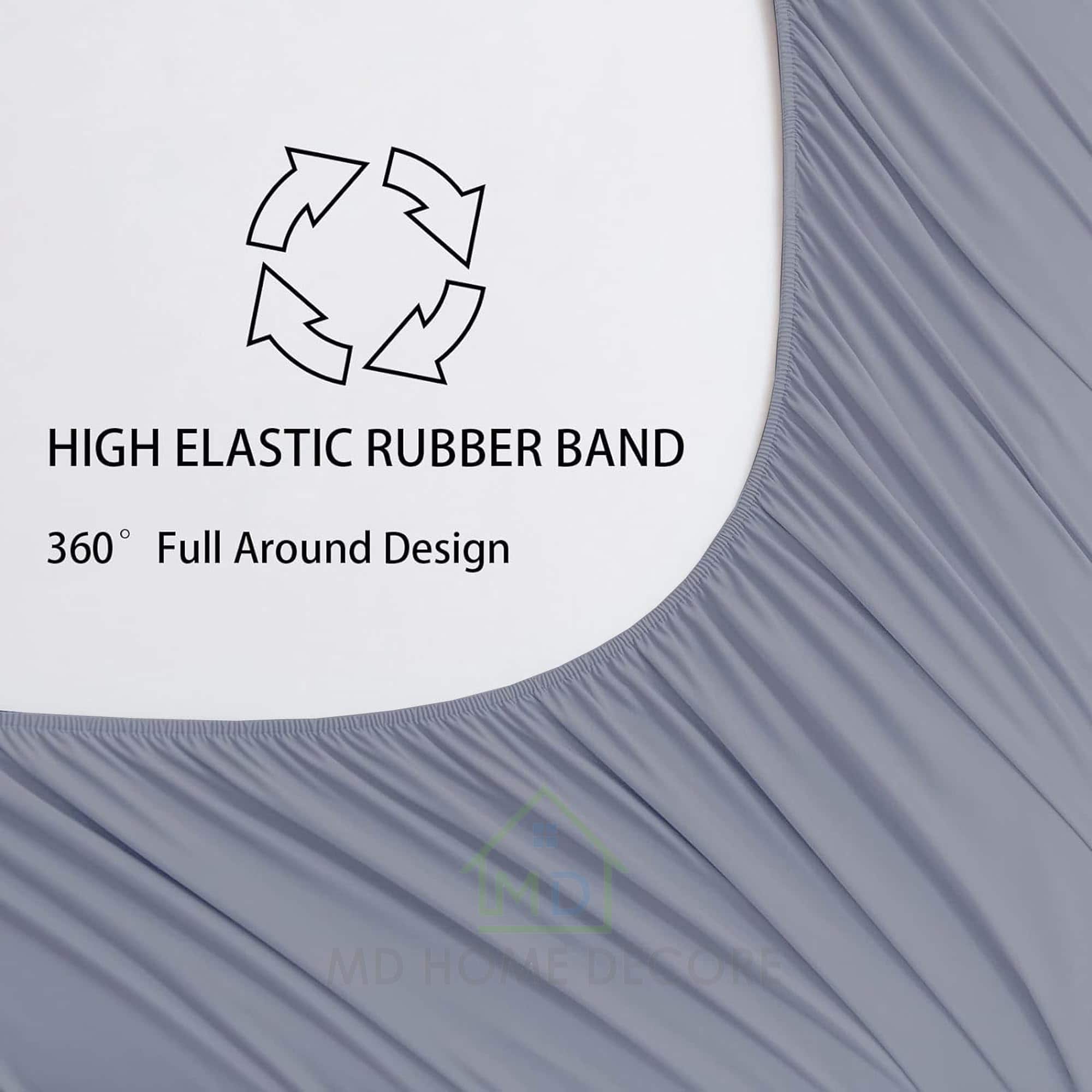 Juego de sábanas de bolsillo extra profundo (4 -Gris Claro S - Imagen 8