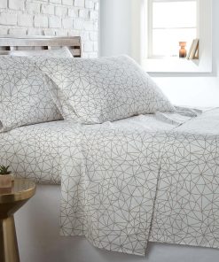 Juego de Sábanas Southshore Fine Living, -Blanco-Taupe Geomé