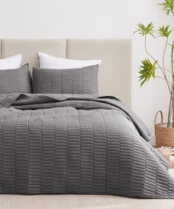 Juego de Edredón EXQ Home Tamaño Full/Queen Gris 3 Piezas,