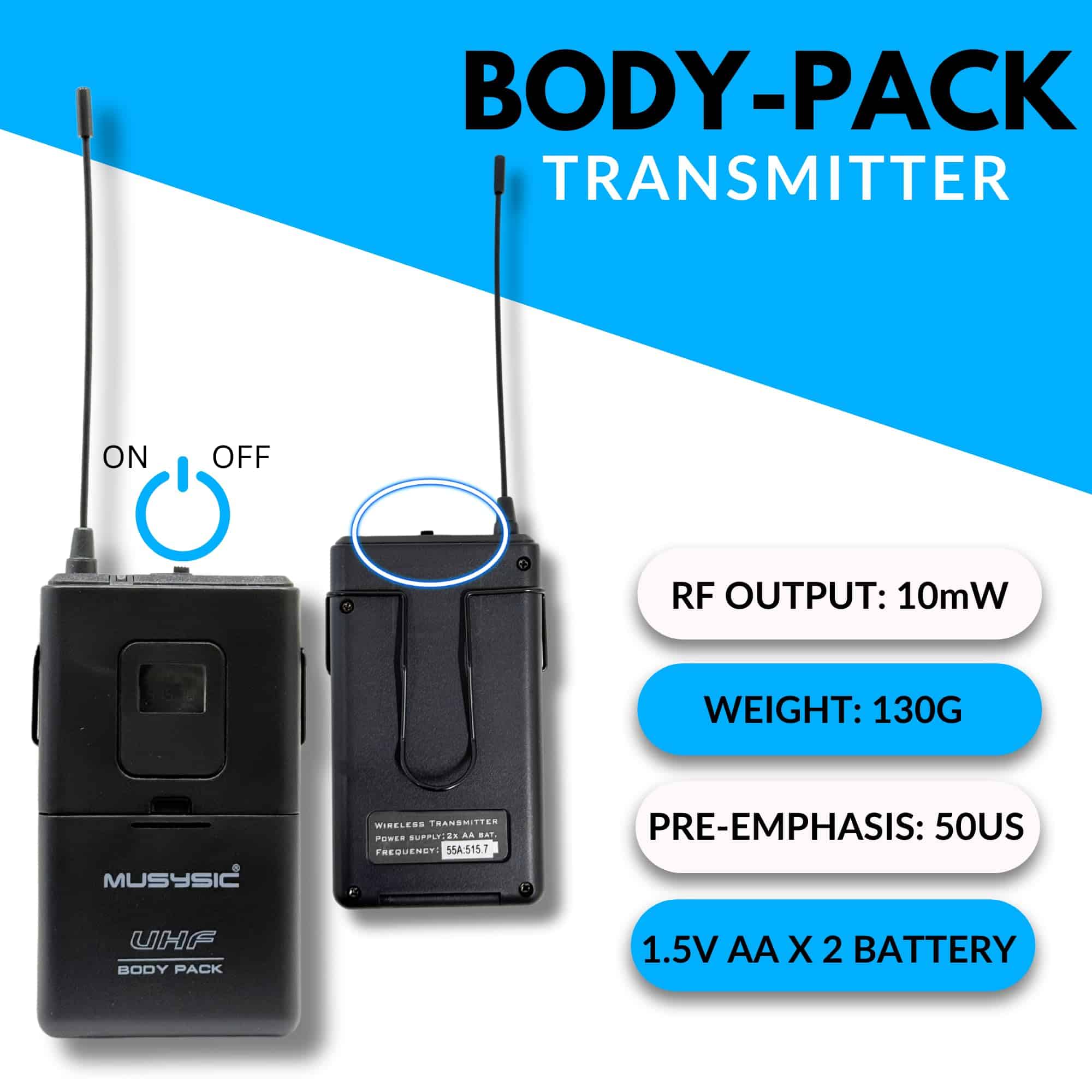 Sistema de Micrófono Inalámbrico UHF Profesional de 8 - Imagen 6