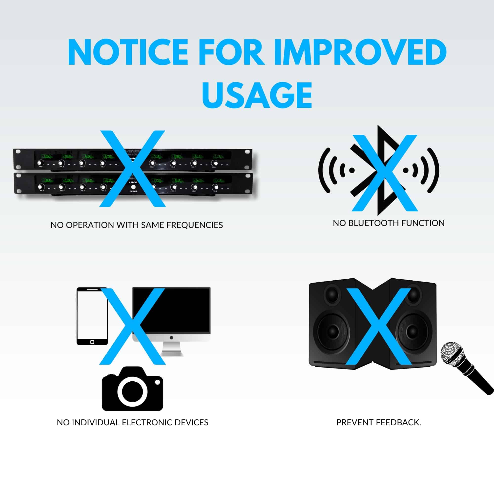 Sistema de Micrófono Inalámbrico UHF Profesional de 8 - Imagen 8