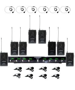 Sistema de Micrófono Inalámbrico UHF Profesional de 8