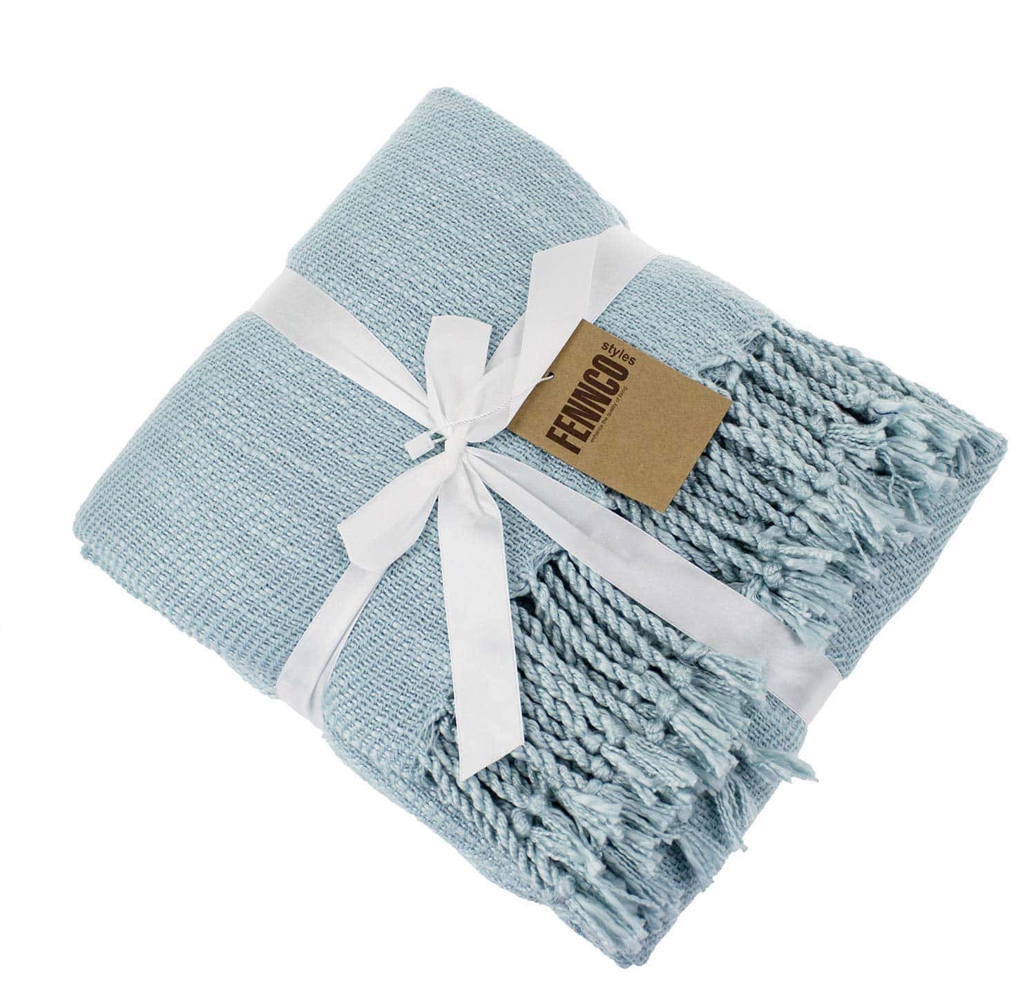 Manta Clásica Tejida Sólida con Borlas de Fennco Styles 50" - Imagen 6