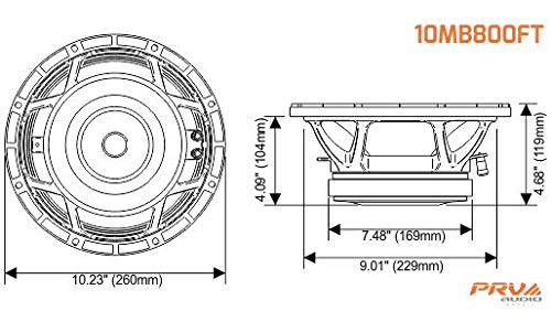 Altavoz de 10 pulgadas PRV AUDIO 10MB800FT, 800 vatios de - Imagen 8