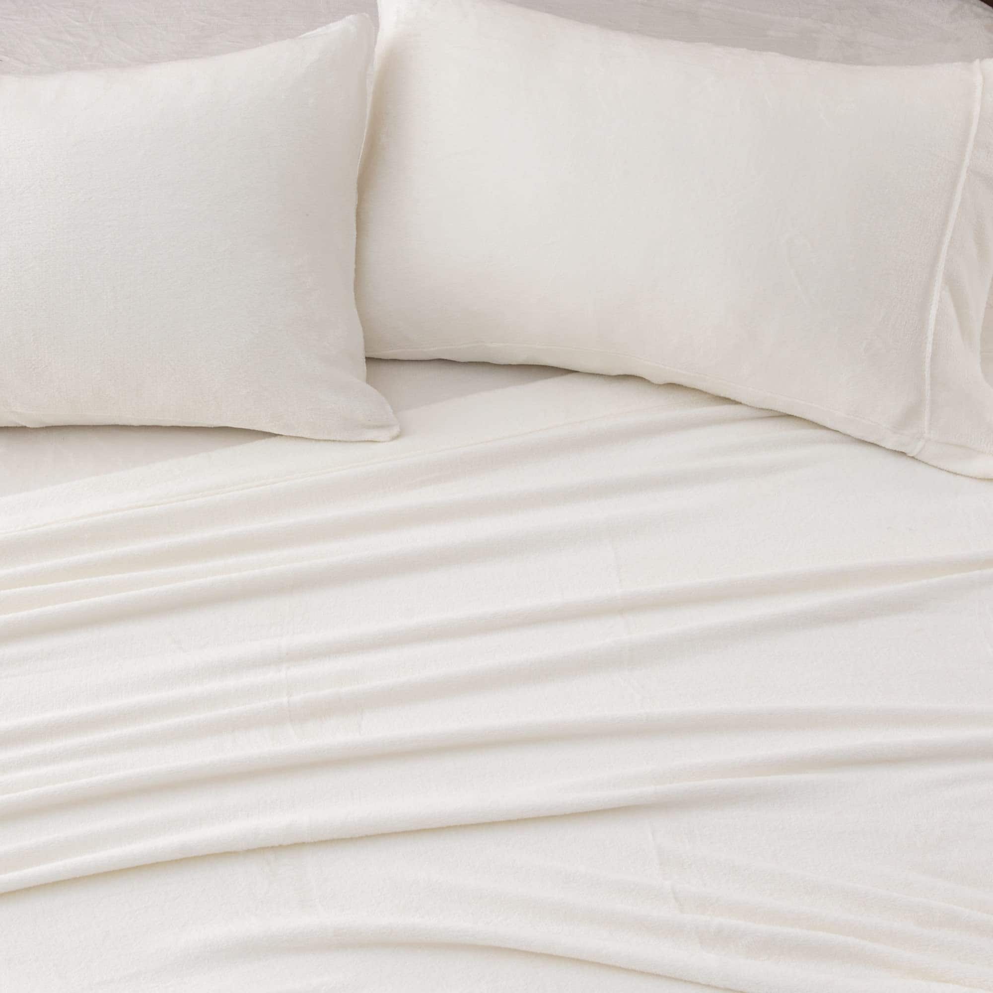 Juego de Sábanas de Microfelpa de Terciopelo -Blanco Roto - Imagen 6