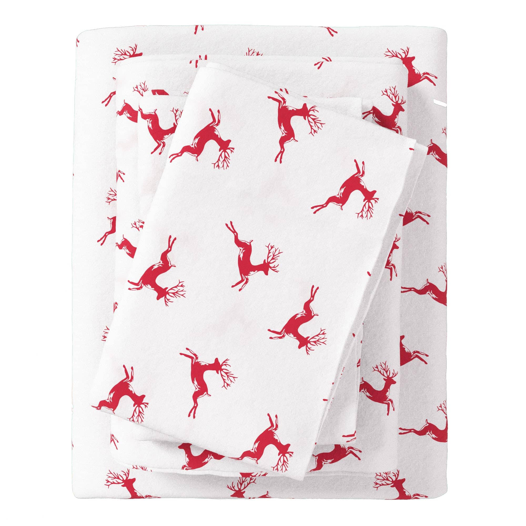 Juego de sábanas de franela Great Bay Home -Reindeer