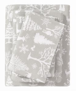 Juego de sábanas de franela tamaño Queen - -Gris