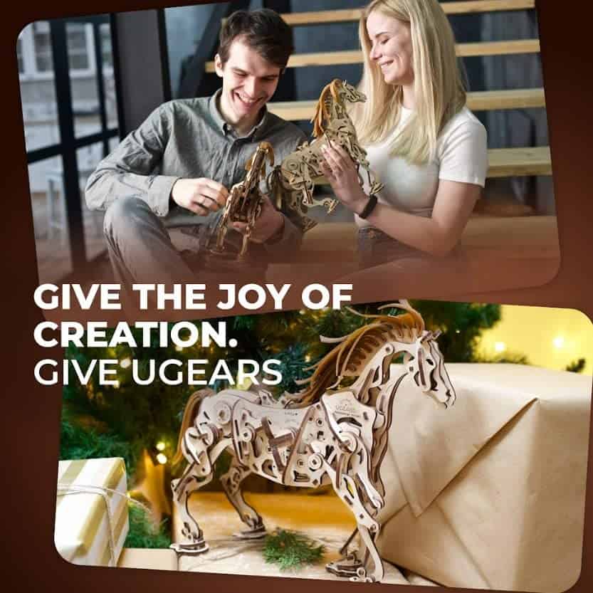 Rompecabezas de Caballo de Madera UGEARS 70054, Set de - Imagen 3