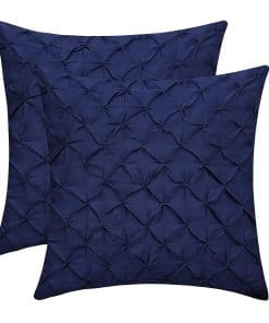 The White Petals Funda de Almohada Euro Azul Marino (Seda