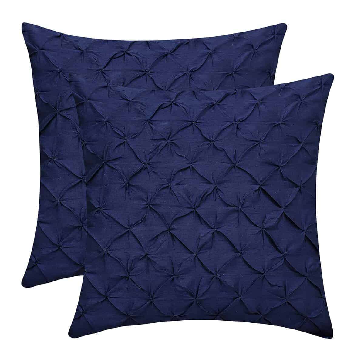 The White Petals Funda de Almohada Euro Azul Marino (Seda