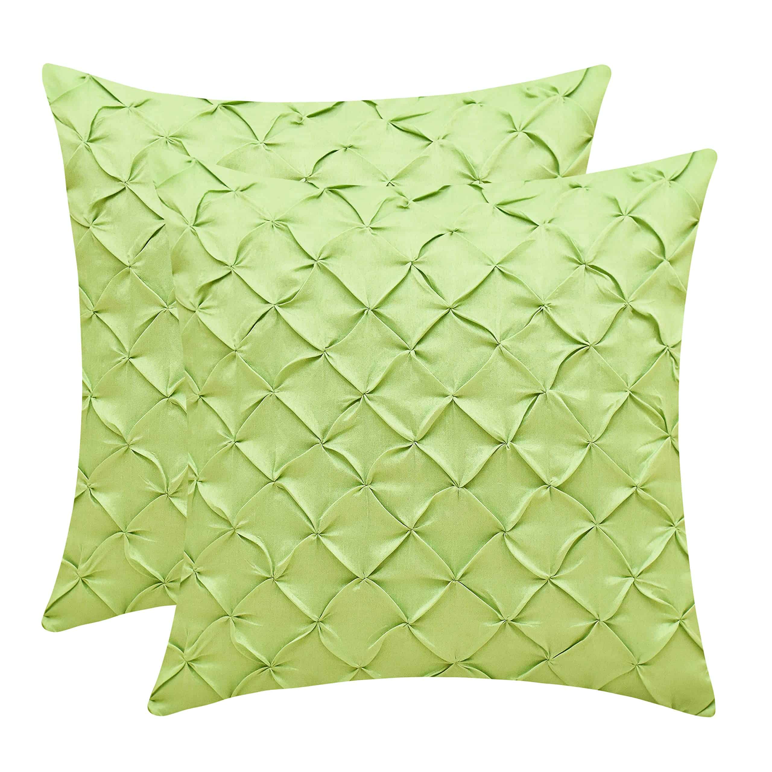 Funda de Almohada Euro Verde Claro The White Petals (Seda