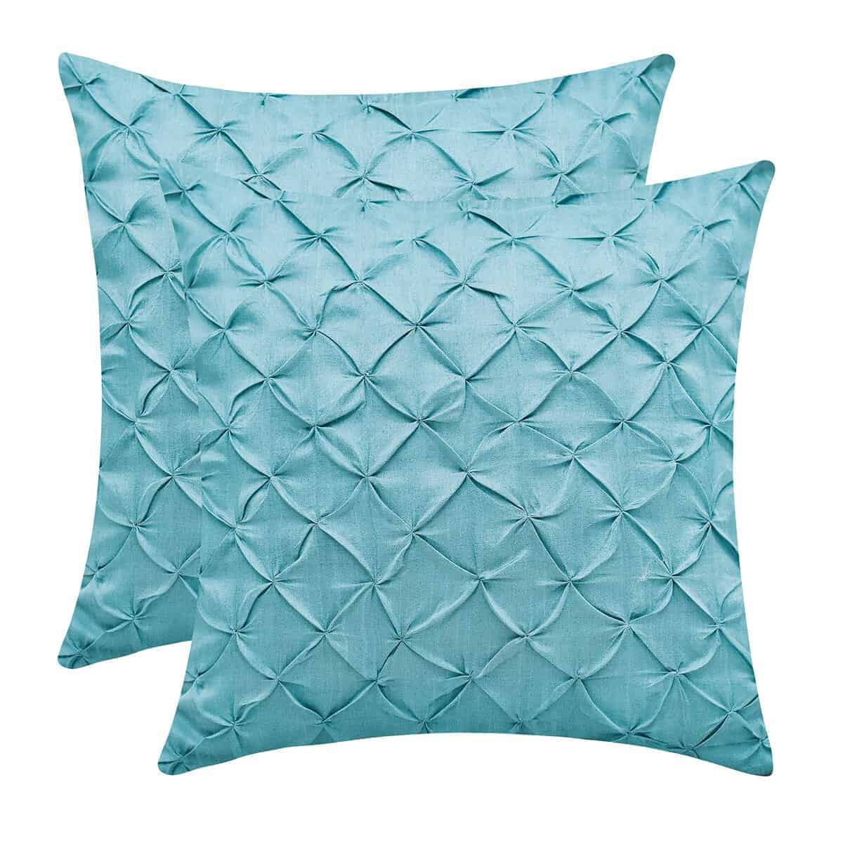 Funda de cojín decorativa Teal Euro de The White Petals -