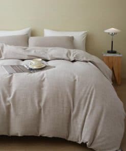 BFS HOME Funda de Edredón de Algodón/Lino Lavado a la
