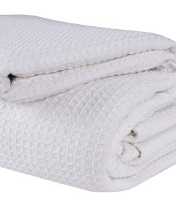 Manta Térmica de Algodón 100%, Transpirable, -Blanco