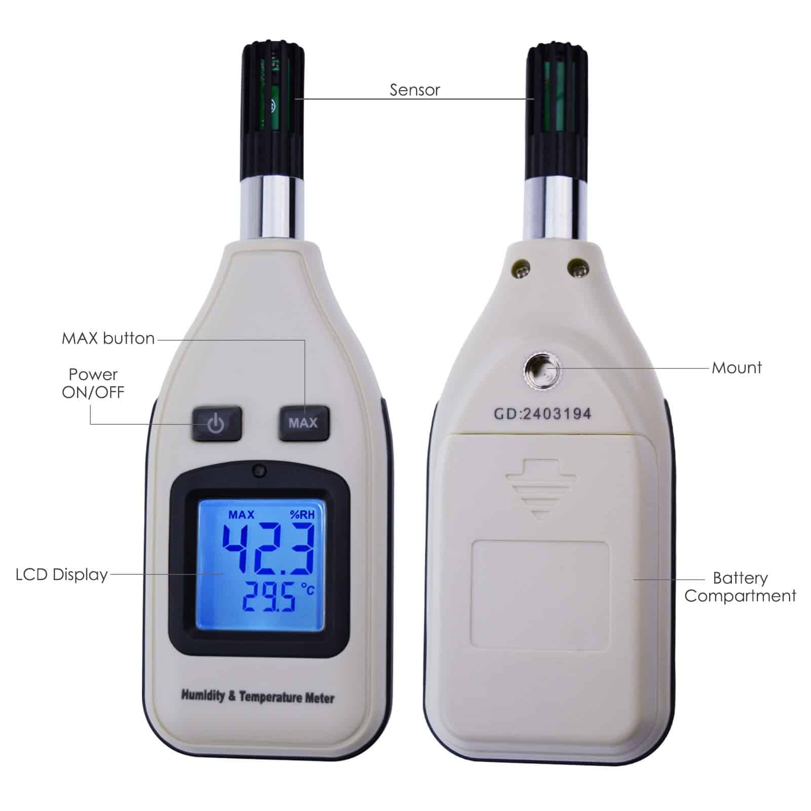 Medidor Digital Portátil de Humedad y Temperatura 0 - Imagen 8
