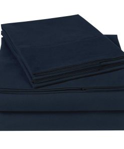 Juego de Sábanas King Size - Juego de 4 Piezas -Azul Marino