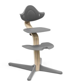 Silla Nomi, Gris - Madera de Roble Blanco, Para Niños Desde