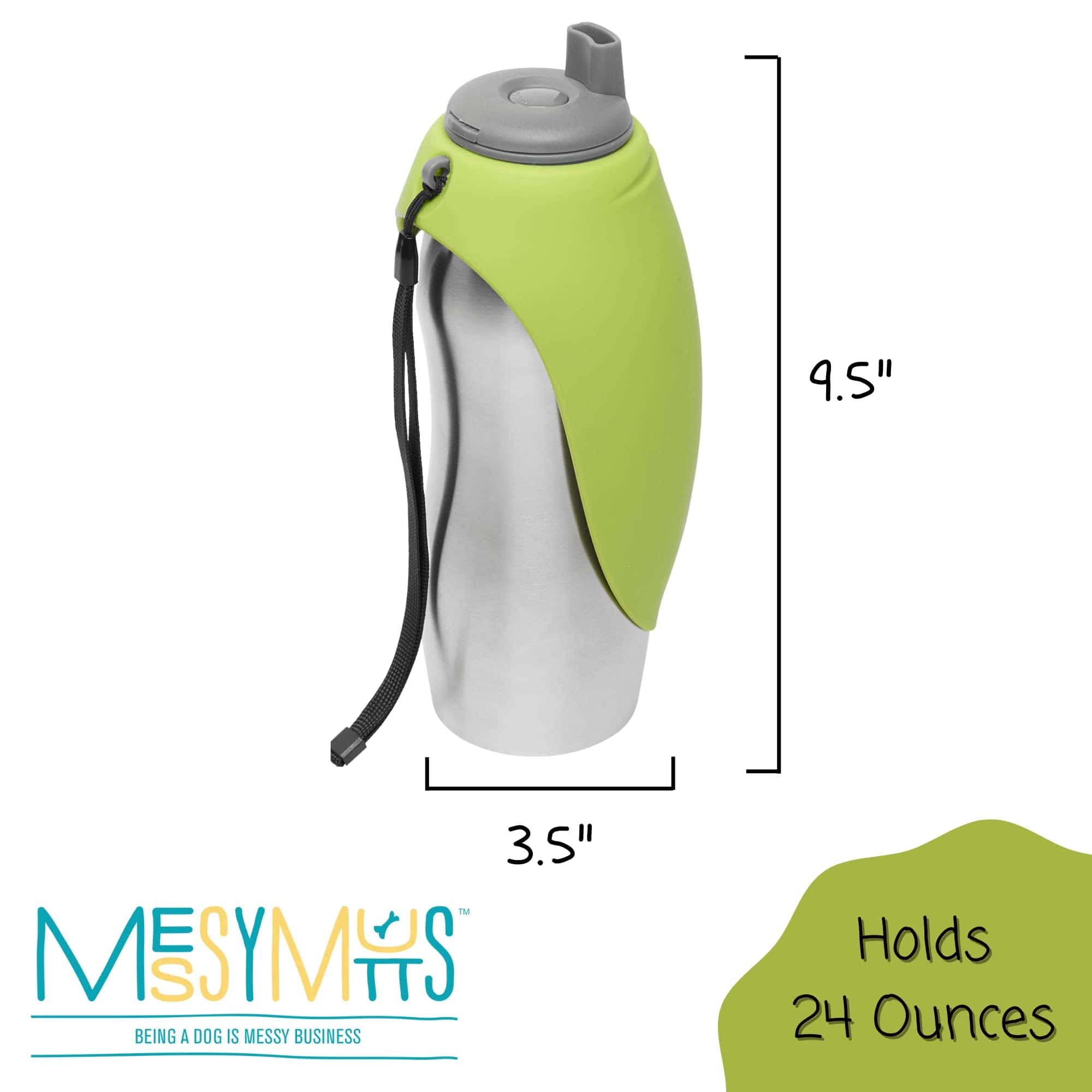 Botella de agua de viaje de acero inoxidable Messy Mutts - Imagen 4