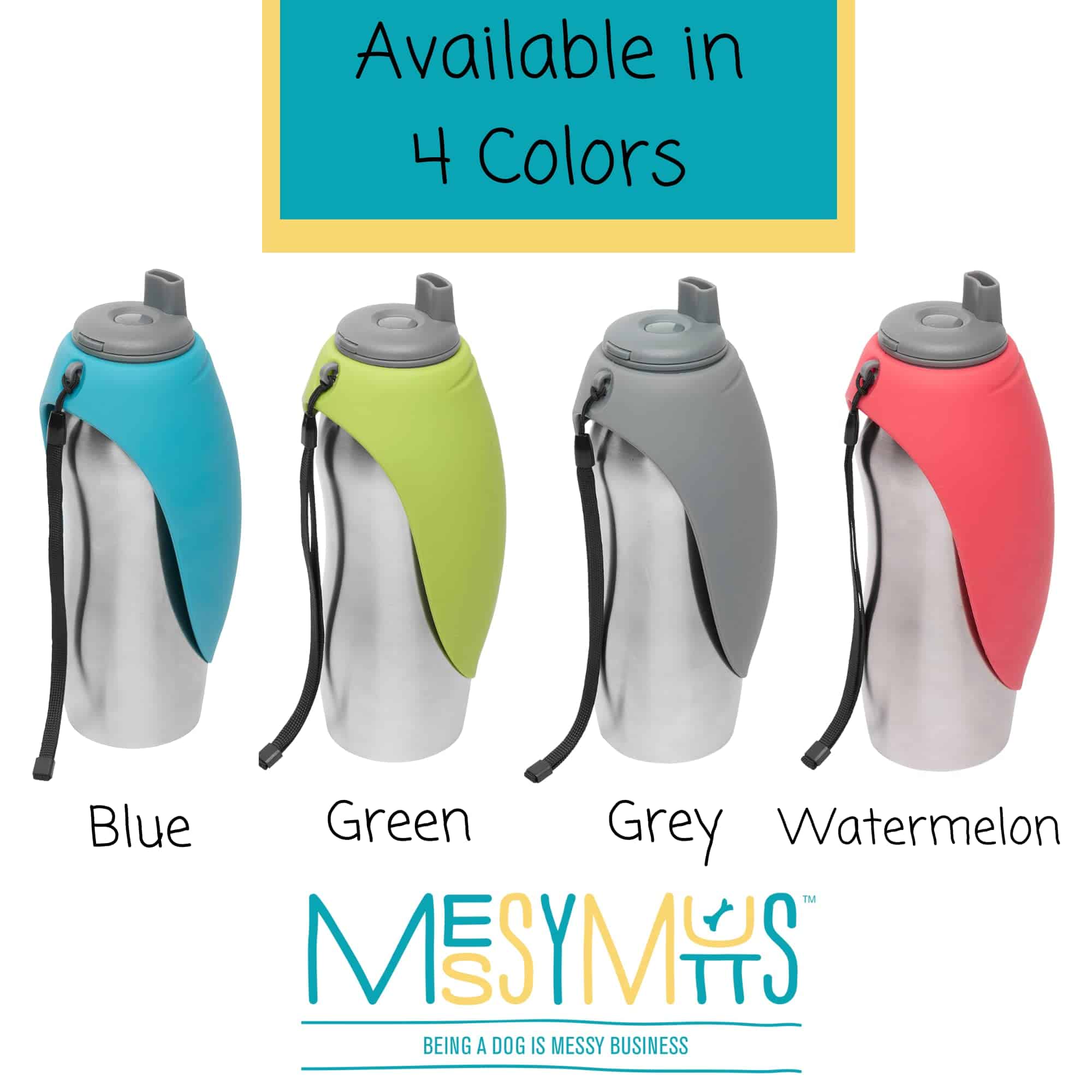Botella de agua de viaje de acero inoxidable Messy Mutts - Imagen 5