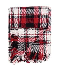 Manta de Lana con Flecos C&F Home 50" x 60" Rojo y Negro a