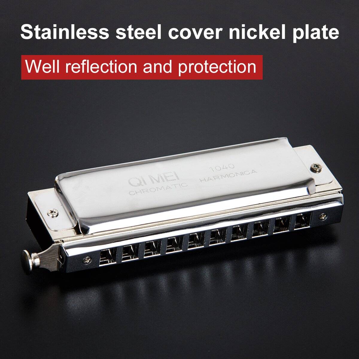 Armonica Cromática Kmise French Harp Organista Bucal Bronce - Imagen 6