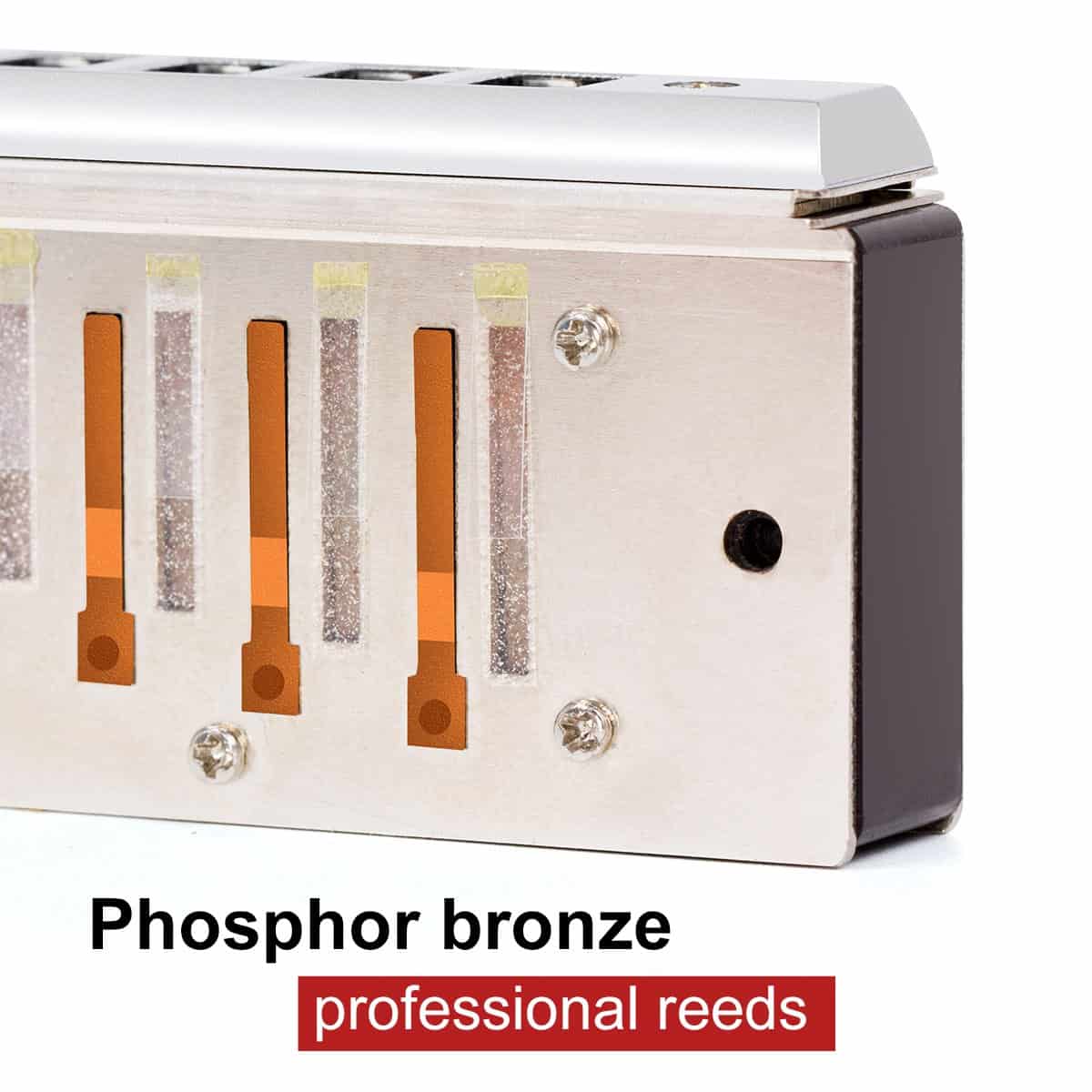 Armonica Cromática Kmise French Harp Organista Bucal Bronce - Imagen 4