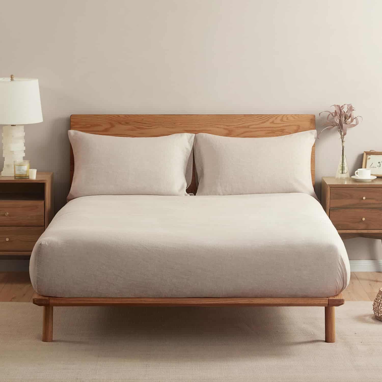 Sábana ajustable DAPU 100% lino francés -Natural Lino