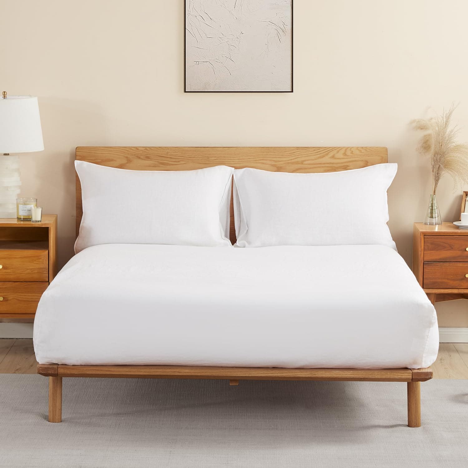 Sábana Ajustable de Lino Francés DAPU -Blanco