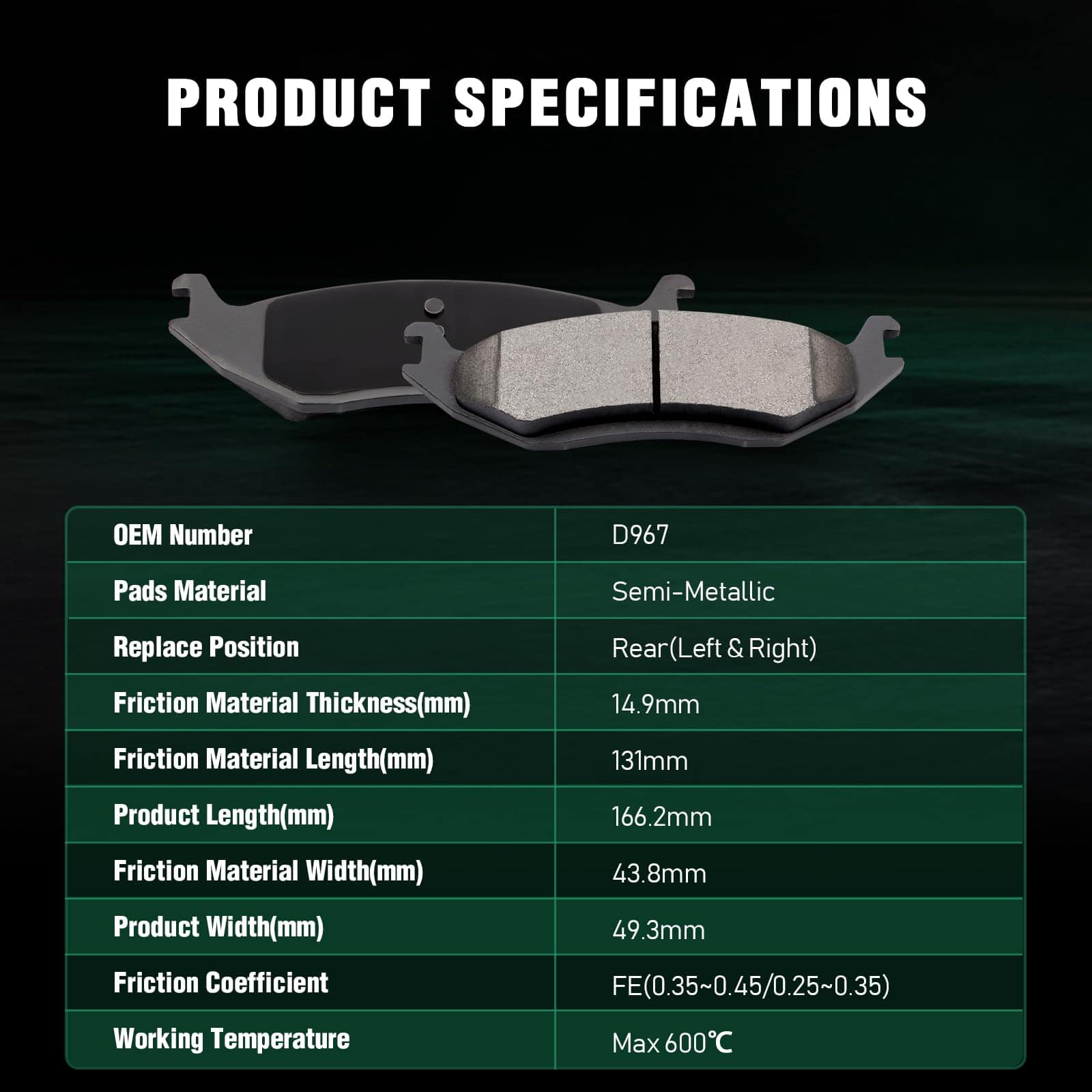Juego de Pastillas de Freno de Cerámica AUTOMUTO, Juego de - Imagen 4