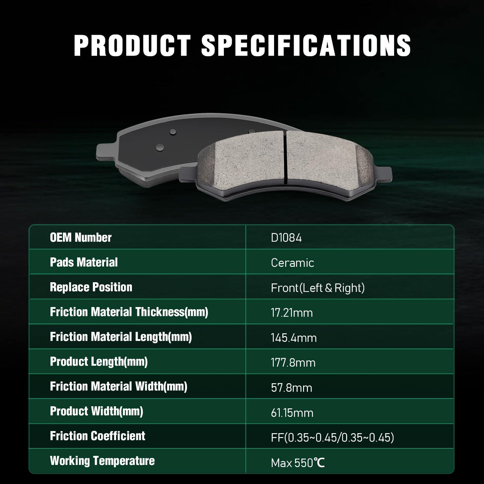 Juego de Pastillas de Freno de Cerámica AUTOMUTO, Juego de - Imagen 3