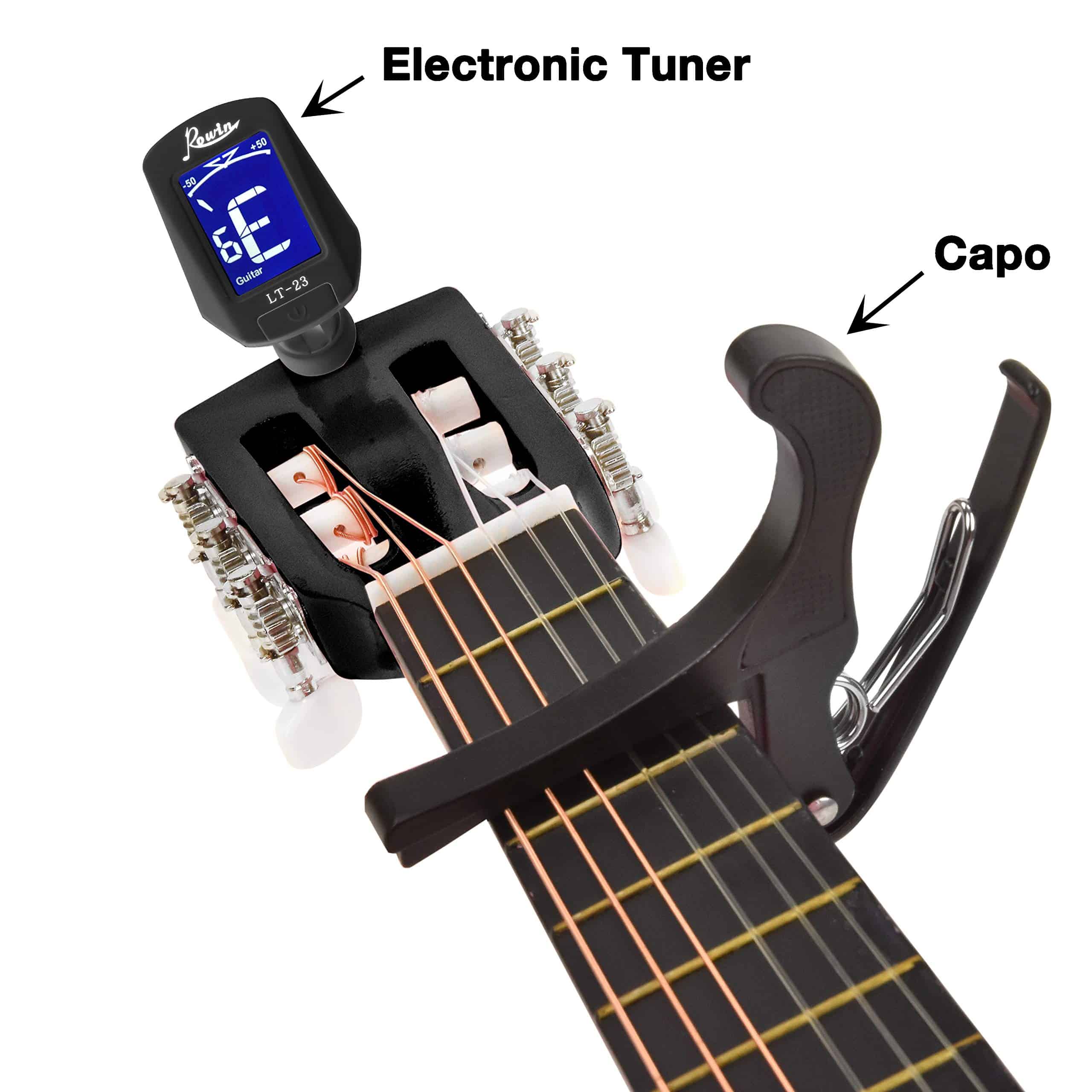 Guitarra de Madera de 38" con Estuche y Accesorios para - Imagen 4