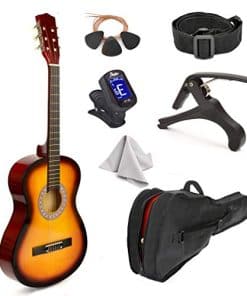Guitarra de Madera de 38" con Estuche y Accesorios para