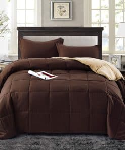 Juego de edredón alternativo de 3 piezas -Chocolate