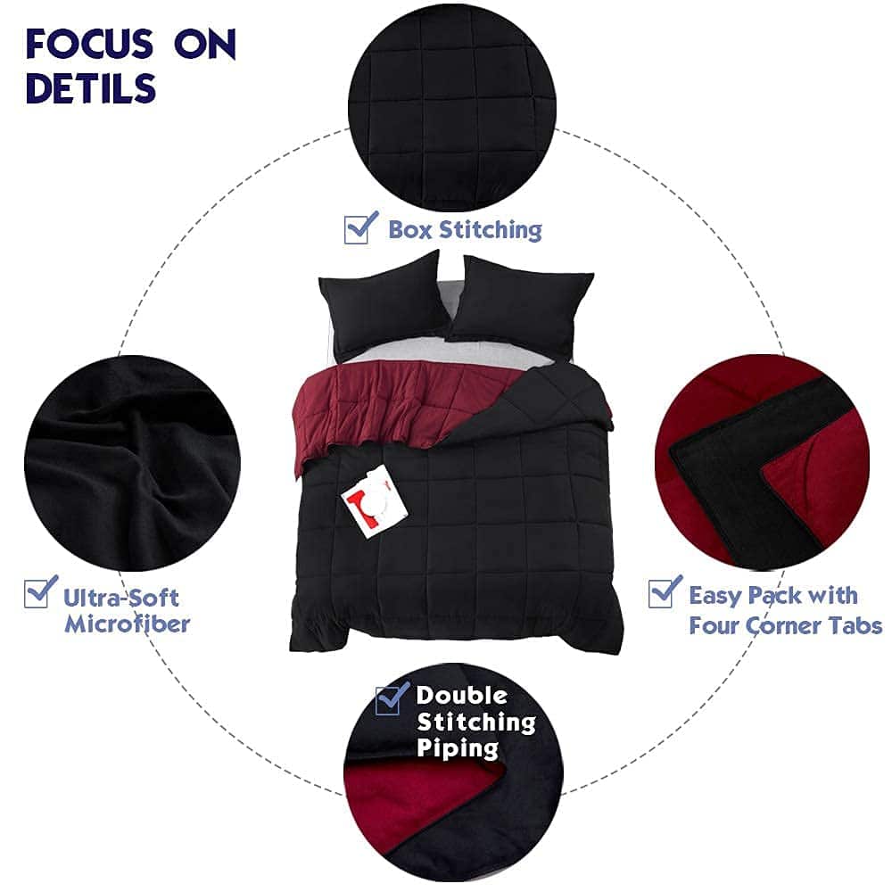 Juego de edredón alternativo de plumón HIG -Negro - Imagen 6